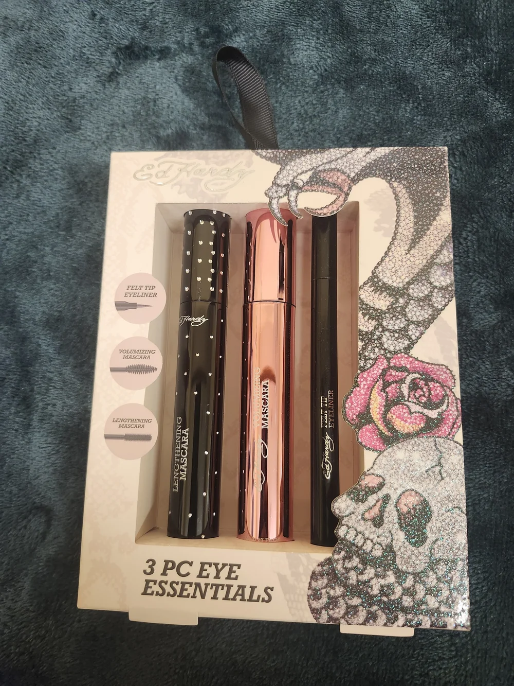 Ed Hardy 3-Piece Eye Essentials Set - Black & Rose Gold